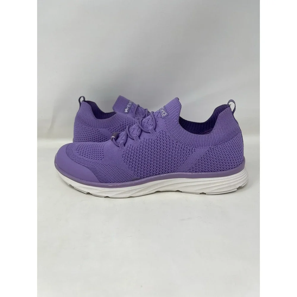 VEVO Womens Size 8 Purple Knit Athletic Sneakers Walking Shoes Casual